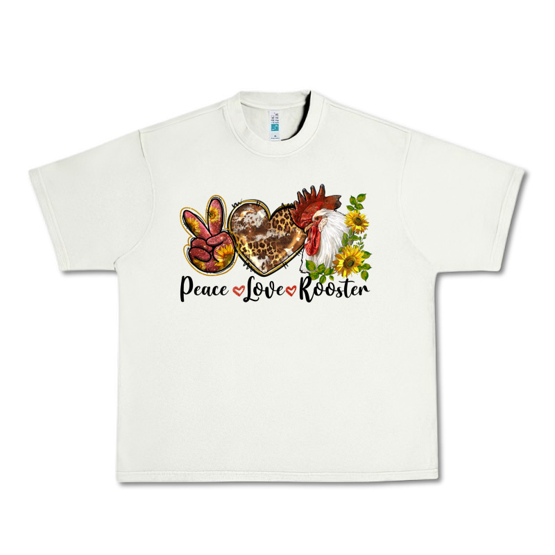 Peace Love Rooster With Sunflower Urban Heavy Tee by LillyAllenDesigns | Teevron