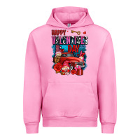 Fuchsia Pink happy valentines day with gnomes and truck olivia Urban Hoodie - OliviaCreatesArt