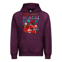 Mauve Wine happy valentines day with gnomes and truck olivia Urban Hoodie - OliviaCreatesArt