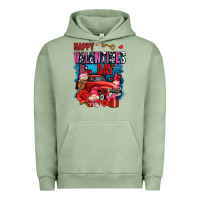 Pigment Oil Green happy valentines day with gnomes and truck olivia Urban Hoodie - OliviaCreatesArt