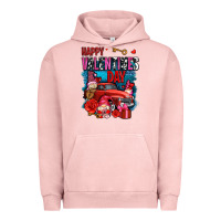 Pigment Salmon happy valentines day with gnomes and truck olivia Urban Hoodie - OliviaCreatesArt