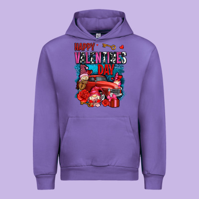 Happy Valentines Day With Gnomes And Truck Olivia Urban Hoodie Designed By Oliviacreatesart