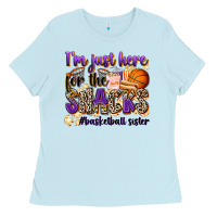 Baby Blue i'm just here for the snacks #basketball sister Ladies Tee - Zillion Design Studio