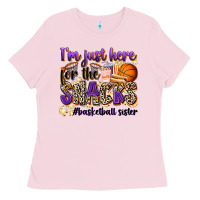 Bubblegum Pink i'm just here for the snacks #basketball sister Ladies Tee - Zillion Design Studio