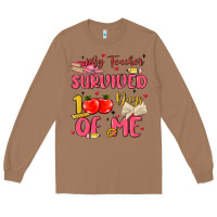 Toasted Coconut my teacher survived 100 days of me Long Sleeve Tee - MaliasSmallBusiness