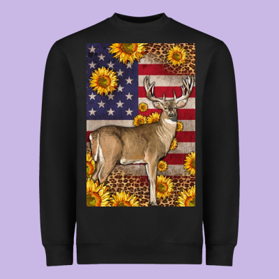 Western American Deer Heavyweight Sweatshirt Designed By Lillyallendesigns
