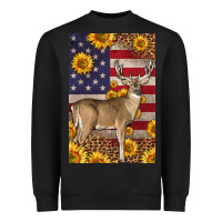 Black Western American Deer Heavyweight Sweatshirt - LillyAllenDesigns