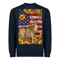 Navy Western American Deer Heavyweight Sweatshirt - LillyAllenDesigns