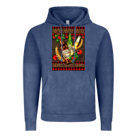 Vintage Denim beer bottles with mistletoe Vintage Hoodie - AdoDesignShop