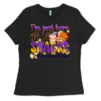 Black i'm just here for the snacks #basketball brother Ladies Tee - Zillion Design Studio