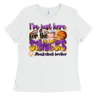 White i'm just here for the snacks #basketball brother Ladies Tee - Zillion Design Studio