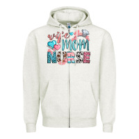 Oatmeal Heather Wife Mom Nurse Zipper Hoodie - BundleAndBundleShop