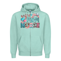 Seafoam Wife Mom Nurse Zipper Hoodie - BundleAndBundleShop
