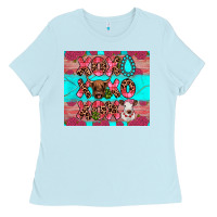 Baby Blue xoxo calf heifer Ladies Tee - JahusDesignShop