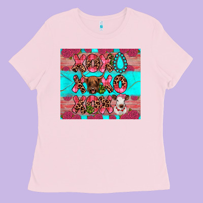 Xoxo Calf Heifer Ladies Tee Designed By Jahusdesignshop