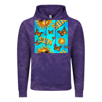 Cloud Purple sun with butterfly seamless pattern Vintage Hoodie - BundleAndBundleShop