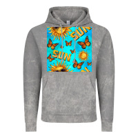Cloud Rock sun with butterfly seamless pattern Vintage Hoodie - BundleAndBundleShop
