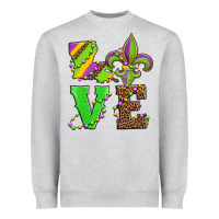 Heather Grey love mardi gras Heavyweight Sweatshirt - Jasminsmagicworld