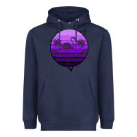 Navy Flamingo Palm Heavyweight Hoodie - Bettercallsaul
