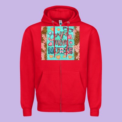 Wife Mom Nurse Tumbler Zipper Hoodie Designed By Bundleandbundleshop