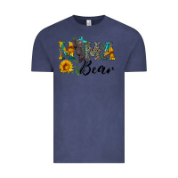 Vintage Denim blue mama bear with cute bear Vintage Tee - Artiststas