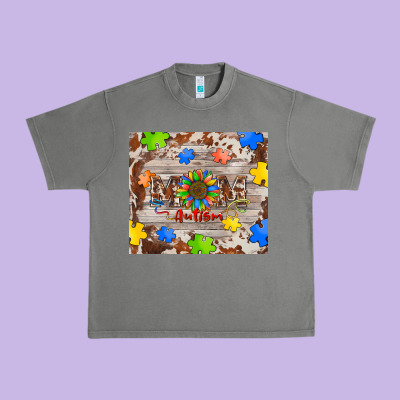 Autism Mom Urban Heavy Tee Designed By Barkaloodesign