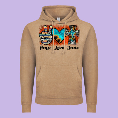 Peace Love Jesus Vintage Hoodie Designed By Jahusdesignshop