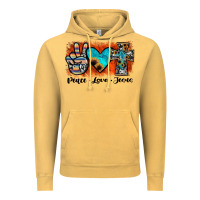 Vintage Mustard peace love jesus Vintage Hoodie - JahusDesignShop