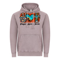 Vintage Zinc peace love jesus Vintage Hoodie - JahusDesignShop