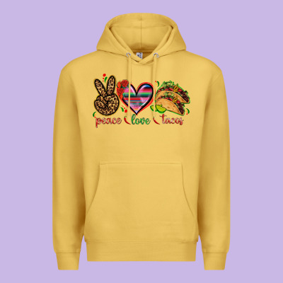 Peace Love Tacos Premium Hoodie Designed By Nancycooperartshop