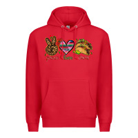 Red Peace love tacos Premium Hoodie - NancyCooperArtShop