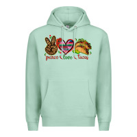 Seafoam Peace love tacos Premium Hoodie - NancyCooperArtShop