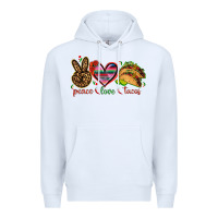 White Peace love tacos Premium Hoodie - NancyCooperArtShop