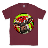 Burgundy Christmas Cow Classic Tee - Jasminsmagicworld