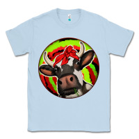 Dusty Blue Christmas Cow Classic Tee - Jasminsmagicworld