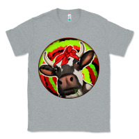 Heather Grey Christmas Cow Classic Tee - Jasminsmagicworld