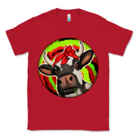 Red Christmas Cow Classic Tee - Jasminsmagicworld