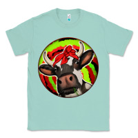 Seafoam Christmas Cow Classic Tee - Jasminsmagicworld