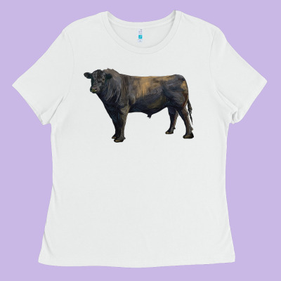 Black Angus Bull Ladies Tee Designed By Ranaportraitstore