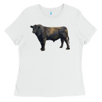 White black angus bull Ladies Tee - RanaPortraitStore