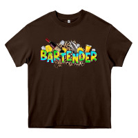 Chocolate Brown bartender Heavy Core Tee - Zillion Design Studio