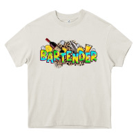 Cream bartender Heavy Core Tee - Zillion Design Studio