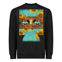 Black mom hereford cattle sunflowers on tooled leather regular can cooler Heavyweight Sweatshirt - BarkalooDesign