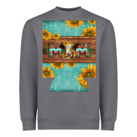 Storm mom hereford cattle sunflowers on tooled leather regular can cooler Heavyweight Sweatshirt - BarkalooDesign