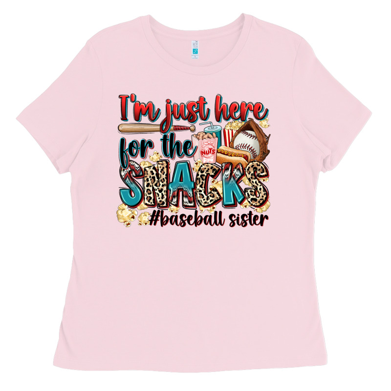 I'm Just Here For The Snacks #baseball Sister Ladies Tee by Zillion Design Studio | Teevron