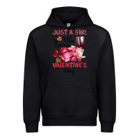 Black just a girl who loves valentine's day Urban Hoodie - OliviaCreatesArt