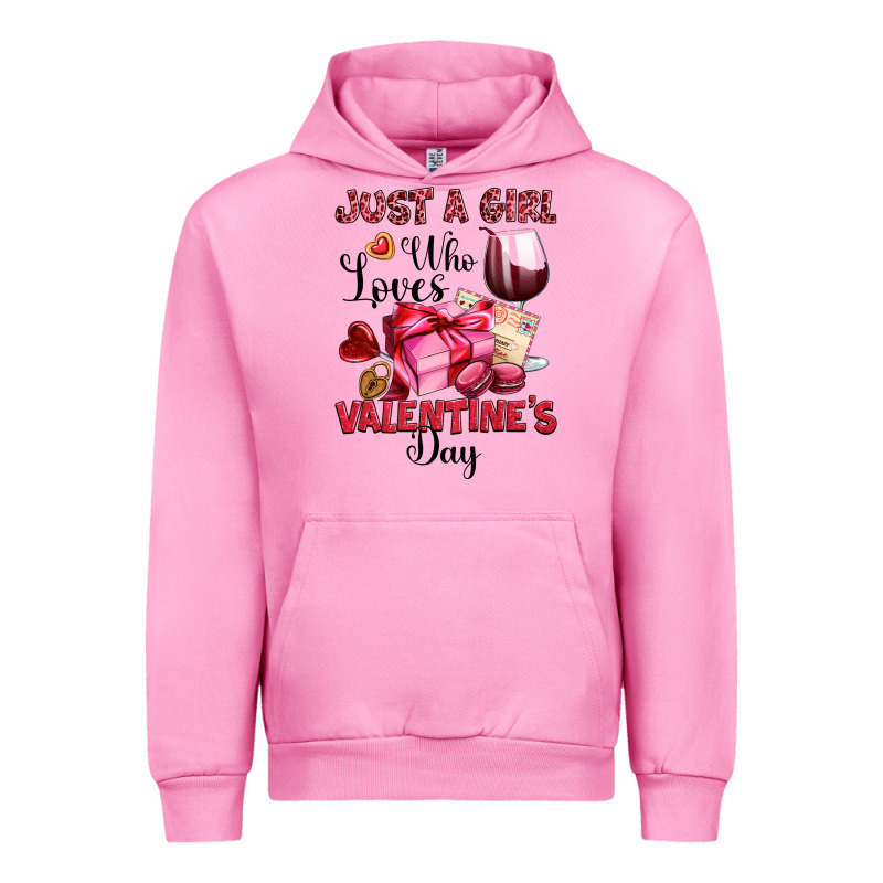 Just A Girl Who Loves Valentine's Day Urban Hoodie by OliviaCreatesArt | Teevron