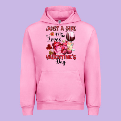Just A Girl Who Loves Valentine's Day Urban Hoodie Designed By Oliviacreatesart