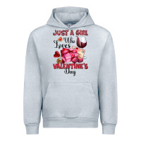 Heather Grey just a girl who loves valentine's day Urban Hoodie - OliviaCreatesArt