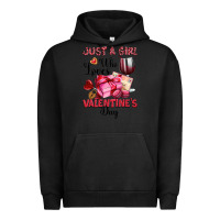Pigment Black just a girl who loves valentine's day Urban Hoodie - OliviaCreatesArt